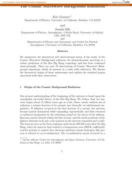 The Cosmic Microwave Background Radiation Provided by CERN Document Server