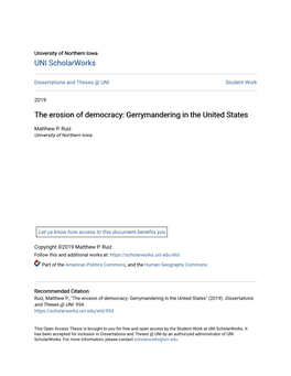 The Erosion of Democracy: Gerrymandering in the United States