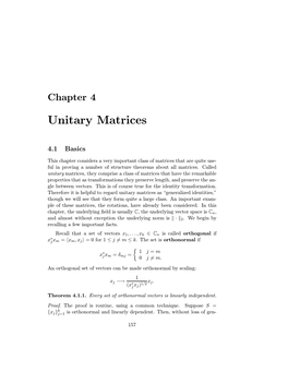 Unitary Matrices