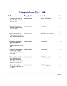 Index of Adjudications 21St AR (1999) (Updated)