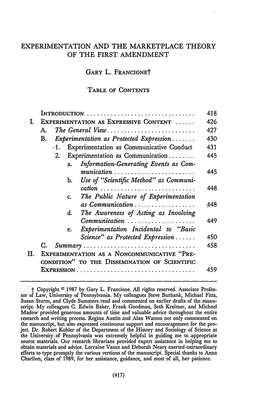 Experimentation and the Marketplace Theory of the First Amendment