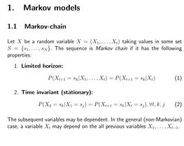 1. Markov Models