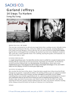 Garland Jeffreys 14 Steps to Harlem Song by Song