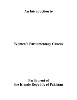 An Introduction to Women's Parliamentary Caucus Parliament