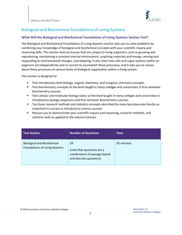 Biological and Biochemical Foundations of Living Systems