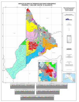 Mapa De Valores De Terrenos Por Zonas Homogéneas Provincia 1 San José Cantón 10 Alajuelita