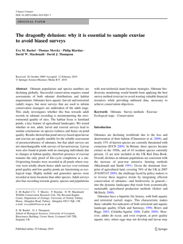 The Dragonfly Delusion: Why It Is Essential to Sample Exuviae To