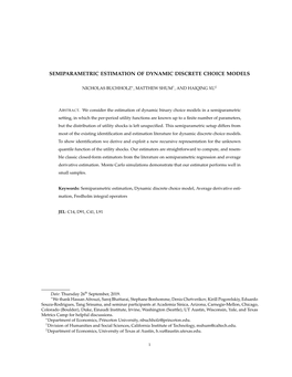 Semiparametric Estimation of Dynamic Discrete Choice Models