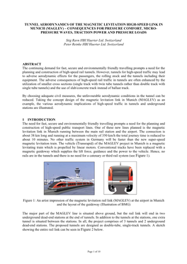 Maglev) – Consequences for Pressure Comfort, Micro- Pressure Waves, Traction Power and Pressure Loads