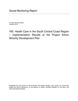 Health Care in the South Central Coast Region – Implementation Results of the Project Ethnic Minority Development Plan