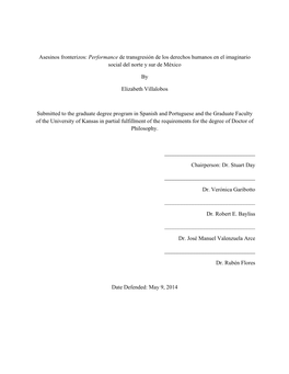 Asesinos Fronterizos: Performance De Transgresión De Los Derechos Humanos En El Imaginario Social Del Norte Y Sur De México