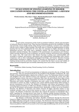 Evaluation of Online Learning in Higher Education During the Covid-19 Pandemic: a Review and Recommendations