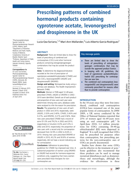 Prescribing Patterns of Combined Hormonal Products Containing Cyproterone Acetate, Levonorgestrel and Drospirenone in the UK