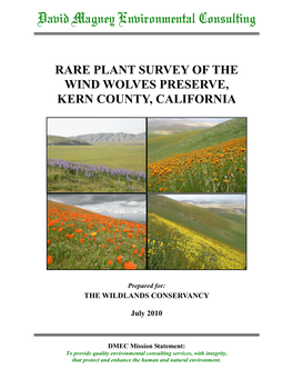 Wind Wolves Botanical Survey Report