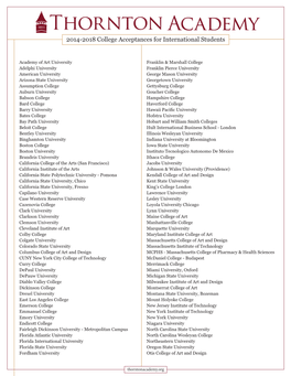 2014-2018 College Acceptances for International Students