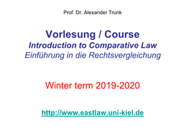 Introduction to Comparative Law Einführung in Die Rechtsvergleichung