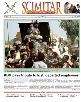 KBR Pays Tribute to Lost, Departed Employees for Service to Their Country and the Iraqi People