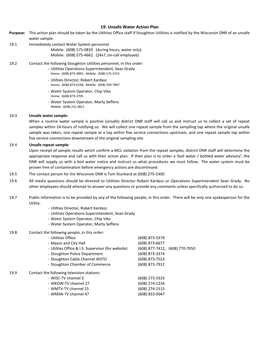 19. Unsafe Water Action Plan