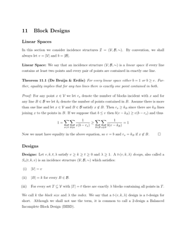 11 Block Designs