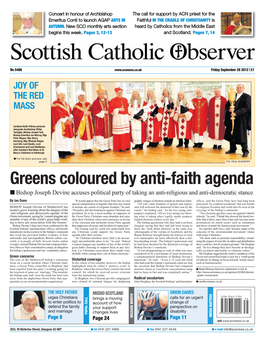 Greens Coloured by Anti-Faith Agenda