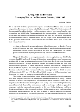 Managing War on the Northwest Frontier, 1880-1907