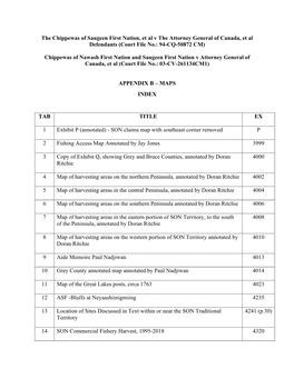 The Chippewas of Saugeen First Nation, Et Al V the Attorney General of Canada, Et Al Defendants (Court File No.: 94-CQ-50872 CM)