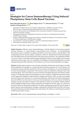 Strategies for Cancer Immunotherapy Using Induced Pluripotency Stem Cells-Based Vaccines