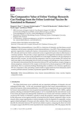 The Comparative Value of Feline Virology Research: Can Findings from the Feline Lentiviral Vaccine Be Translated to Humans?