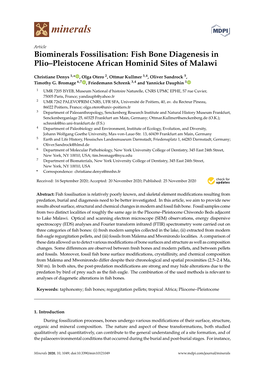 Fish Bone Diagenesis in Plio–Pleistocene African Hominid Sites of Malawi