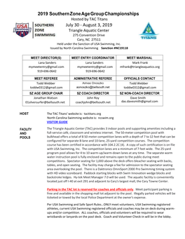 2019 Southern Zone Age Group Championships