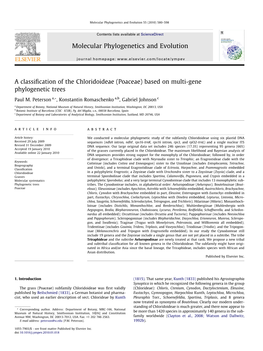 A Classification of the Chloridoideae (Poaceae)