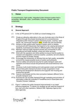 Taxis and Private Hire As Part of the Local Transport Plan