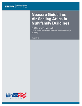 Air Sealing Attics in Multifamily Buildings