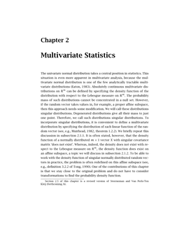 Multivariate Statistics