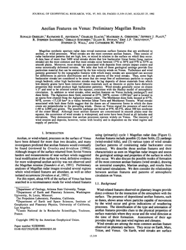 Aeolian Features on Venus Preliminary Magellan Results