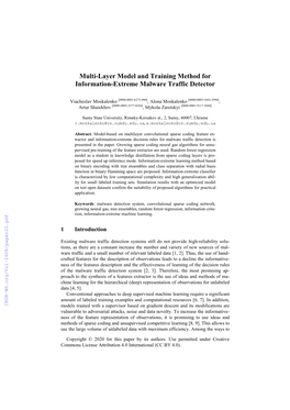 Multi-Layer Model and Training Method for Information-Extreme Malware Traffic Detector