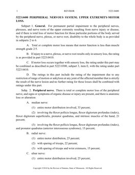 5223.0400 Peripheral Nervous System; Upper Extremity-Motor Loss