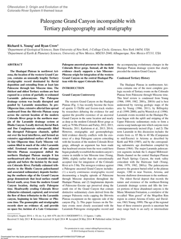 Paleogene Grand Canyon Incompatible with Tertiary Paleogeography and Stratigraphy