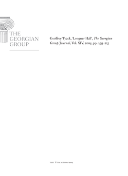 Geoffrey Tyack, 'Longner Hall', the Georgian Group Journal, Vol. Xiv