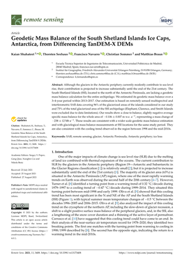 Geodetic Mass Balance of the South Shetland Islands Ice Caps, Antarctica, from Differencing Tandem-X Dems