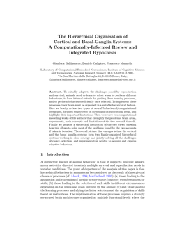 The Hierarchical Organisation of Cortical and Basal-Ganglia Systems: a Computationally-Informed Review and Integrated Hypothesis