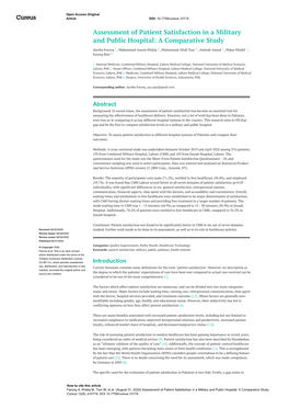 Assessment of Patient Satisfaction in a Military and Public Hospital: a Comparative Study