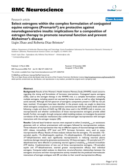 Select Estrogens Within the Complex Formulation of Conjugated Equine