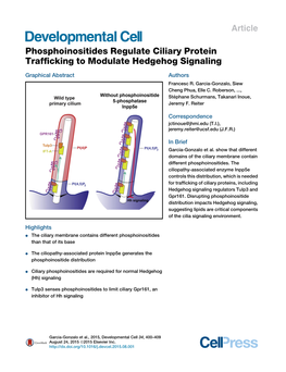 Phosphoinositides Regulate Ciliary Protein Trafficking to Modulate