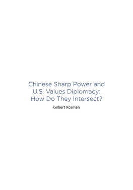 Chinese Sharp Power and US Values Diplomacy