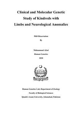 Clinical and Molecular Genetic Study of Kindreds with Limbs and Neurological Anomalies