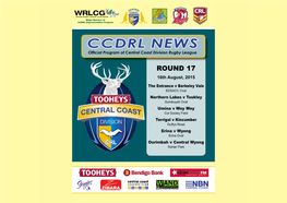 CCDRL NEWS Official Program of Central Coast Division Rugby League