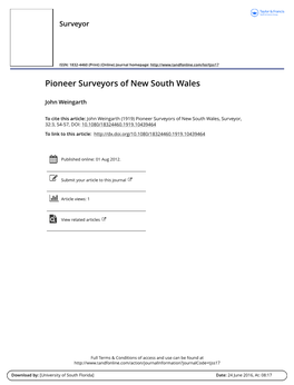 Pioneer Surveyors of New South Wales