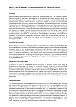 Indicative Storm Bay Environmental Monitoring Program