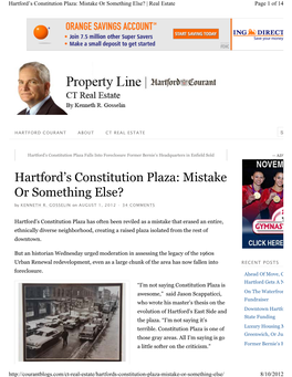 Hartford's Constitution Plaza: Mistake Or Something Else?